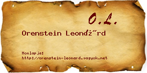 Orenstein Leonárd névjegykártya